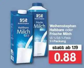 Famila Nord West Weihenstephan Haltbare Oder Frische Milch 1L Angebot