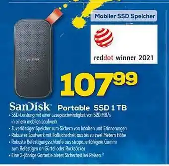 Euronics XXL Sandisk Portable Ssd 1 Tb Angebot