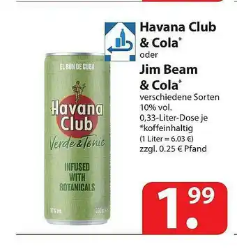 Famila Nord Ost Havana Club & Cola Oder Jim Beam & Cola Angebot