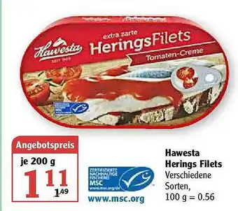 Globus Hawesta Herings Filets Angebot