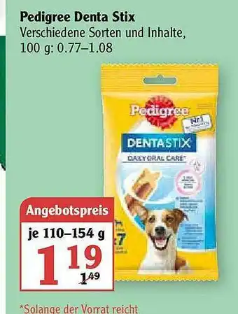 Globus Pedigree Denta Stix Angebot