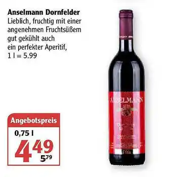 Globus Anselmann Dornfelder Angebot