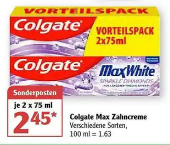 Globus Colgate Max Zahncreme Angebot