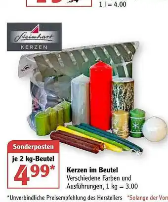 Globus Kerzen Im Beutel Angebot