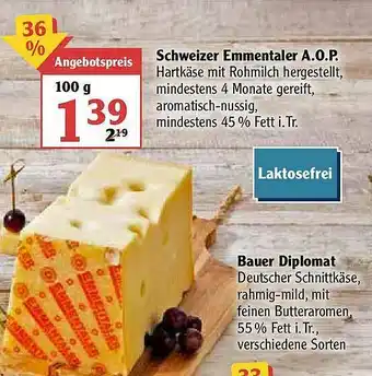 Globus Schweizer Emmentaler Aop Angebot