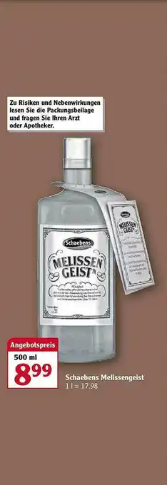Globus Schaebens Melissengeist Angebot