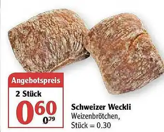 Globus Schweizer Weckli Angebot