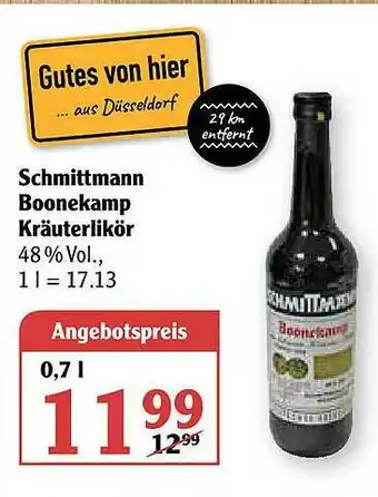 Globus Schmittmann Boonekamp Kräuterlikör Angebot