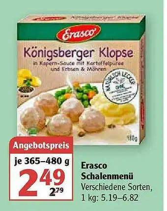 Globus Erasco Schalenmenü Angebot