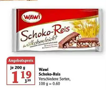 Globus Wawi Schoko-reis Angebot