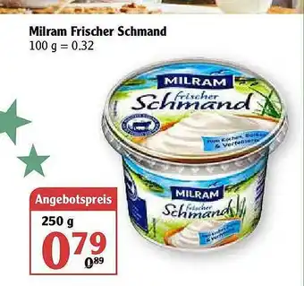 Globus Milram Frischer Schmand Angebot