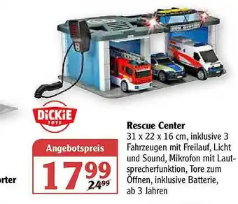 Globus Rescue Center Dickie Toys Angebot