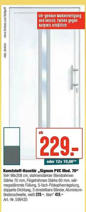 Hellweg Kunststoff-haustür „signum Pvc Mod. 70” Angebot