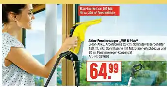 Hellweg Akku-fenstersauger „wv 6 Plus” Angebot