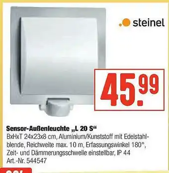 Hellweg Sensor-außenleuchte „l 20 S” Steinel Angebot