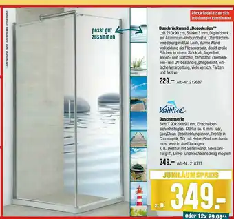 Hellweg Duschrückwand „decodesign” Valblue Duschenserie Angebot