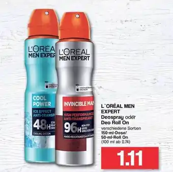 Famila Nord West L'oréal Men Expert Deospray Oder Deo Roll On 150ml/50ml Angebot