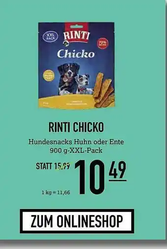 Kölle Zoo Rinti Chicko Hundesnacks Huhn Oder Ente Angebot