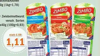 Aktiv Irma Zimbo Zwiebelmettwurst Angebot