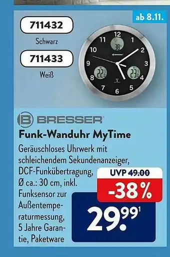 Aldi Süd Funk-wanduhr Mytime Angebot