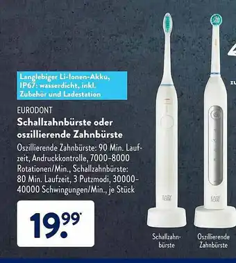 Aldi Süd EURODONT Schallzahnbürste Oder Oszillierende Zahnbürste Angebot