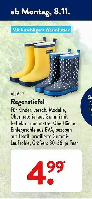 Aldi Süd Alive Regenstiefel Angebot