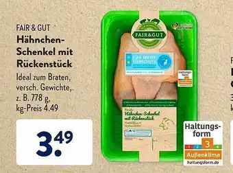 Aldi Süd Fair & Gut Hähnchen Schenkel Mit Rückenstück Angebot