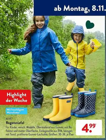 Aldi Süd Alive Regenstiefel Angebot