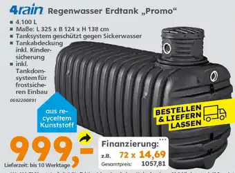 Globus Baumarkt 4rain Regenwasser Erdtank „Promo" Angebot