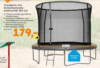 Globus Baumarkt Trampolin mit Sicherheitsnetz anthrazitØ 305 cm Angebot