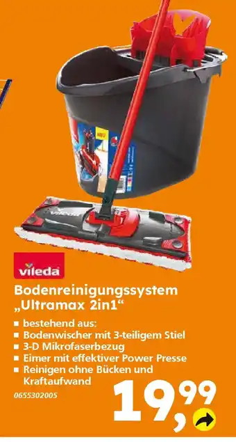 Globus Baumarkt vileda Bodenreinigungssystem „Ultramax 2in1" Angebot