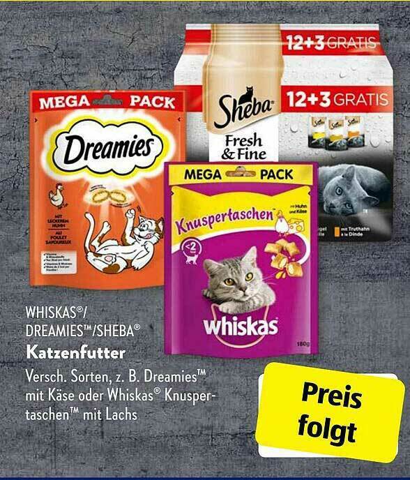 Whiskas Dreamies Sheba Katzenfutter Angebot bei Aldi Süd