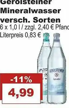 Bilgro Gerolsteiner Mineralwasser Angebot