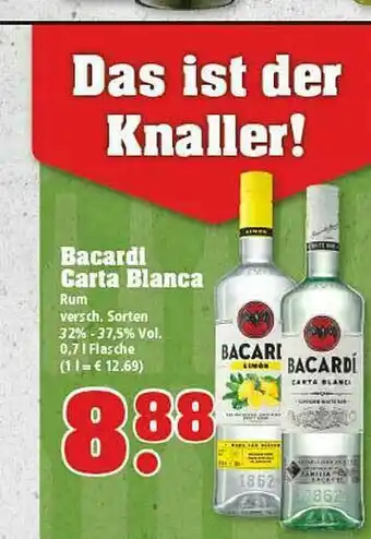 trinkgut Bacardi Carta Blanca Rum Angebot