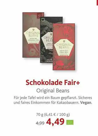 VollCorner Biomarkt Schokolade Fair+ Angebot