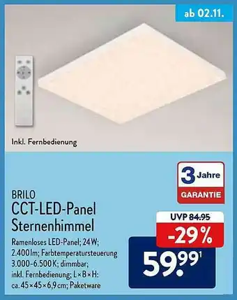 Aldi Nord Cct-led-panel Sternenhimmel Angebot