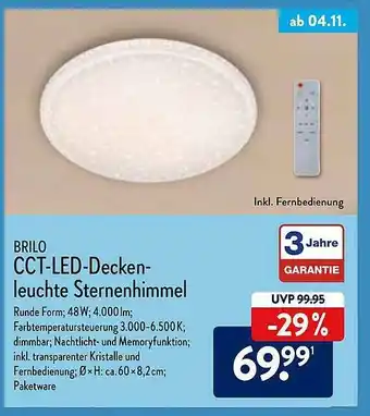 Aldi Nord Cct-led-decken-leuchte Sternenhimmel Angebot