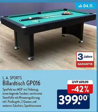 Aldi Nord Billardtisch Gp016 Angebot