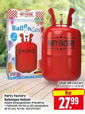 Herkules Baumarkt Party Factory Ballongas Helium 200L Angebot