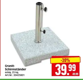 Herkules Baumarkt Granit- Schirmständer eckig, 25 kg, Angebot