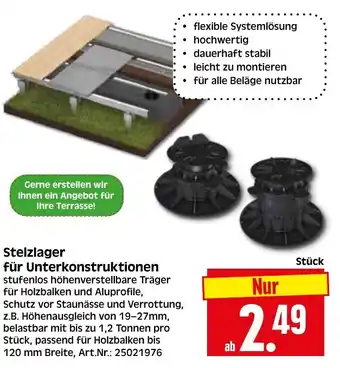 Herkules Baumarkt Stelzlager für Unterkonstruktionen Angebot