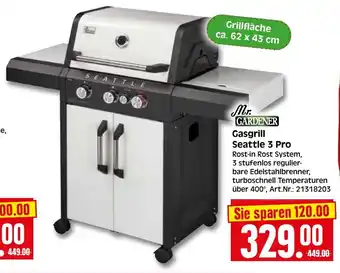 Herkules Baumarkt Mr. GARDENER Gasgrill Seattle 3 Pro Angebot