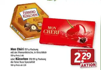 Wasgau Mon Chéri Oder Küsschen Angebot