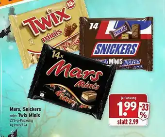 Wasgau Mars, Snickers Oder Twix Minis Angebot