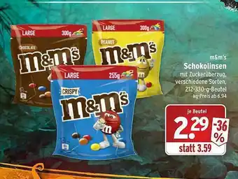 Wasgau M&m's Schokolinsen Angebot