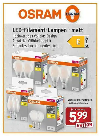 Wasgau Led-filament-lampen Matt Angebot