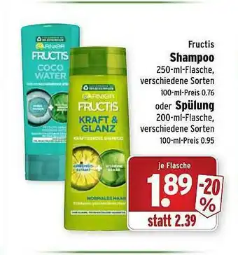 Wasgau Fructis Shampoo Oder Spülung Angebot