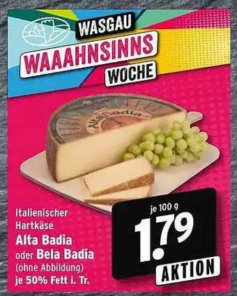 Wasgau Italienischer Hartkäse Alta Badia Oder Bela Badia Angebot