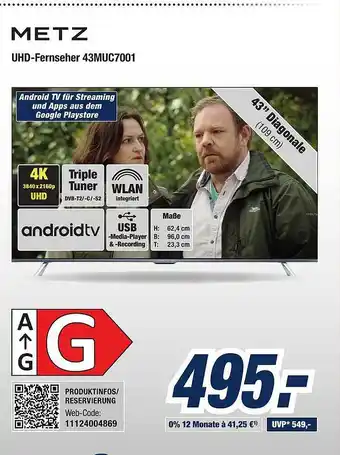 Expert Bening Metz Uhd-fernseher 43muc7001 Angebot