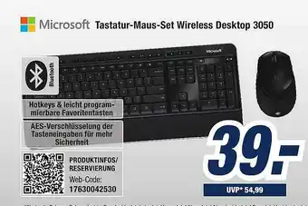 Expert Bening Microsoft Tastatur-maus-set Wireless Desktop 3050 Angebot